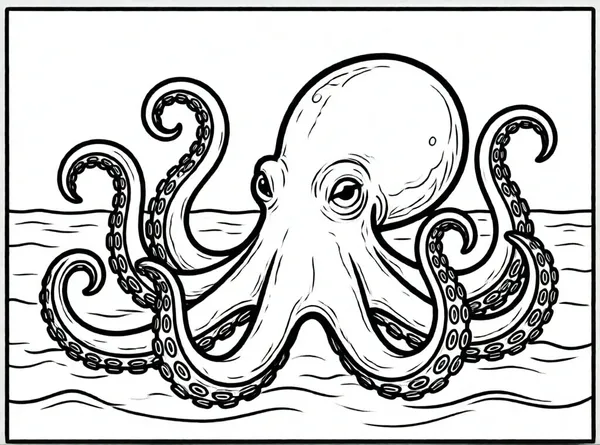 pulpo gigante en el fondo