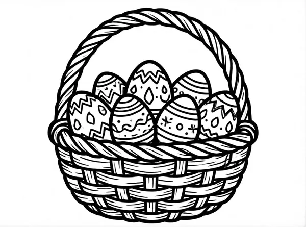 canasta de pascua con huevos