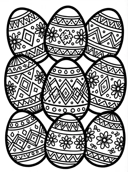 huevos de pascua con patrones