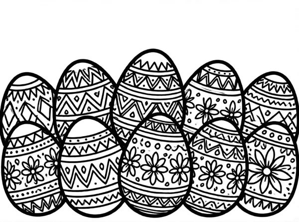huevos de pascua con patrones