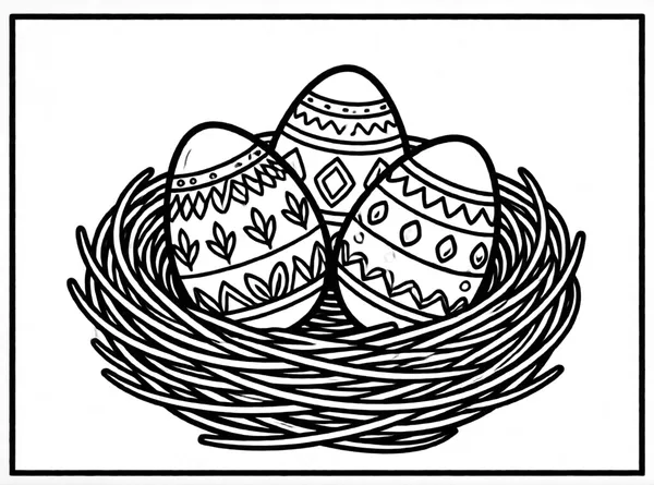 nido con huevos de pascua