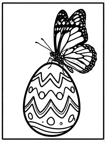 mariposa sobre un huevo