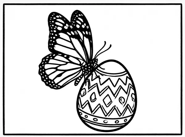 mariposa sobre un huevo