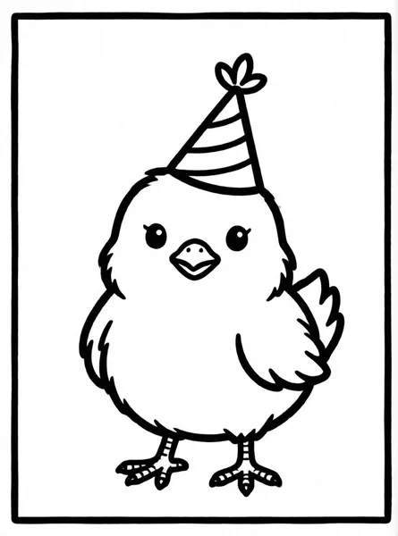 pollito con sombrero de fiesta