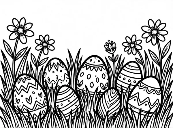Easter Eggs drawing to color and print for free