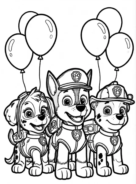fiesta de globos con cachorros