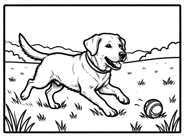 labrador jugando con una pelota