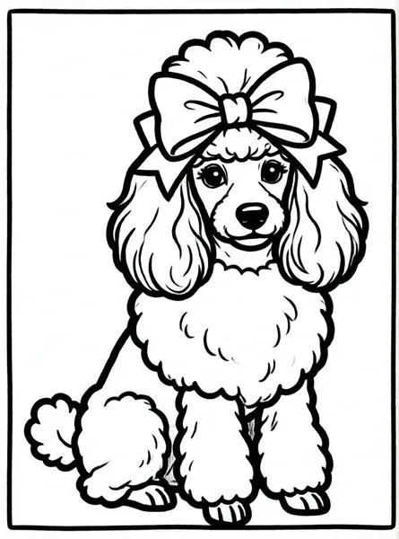poodle con un lazo elegante