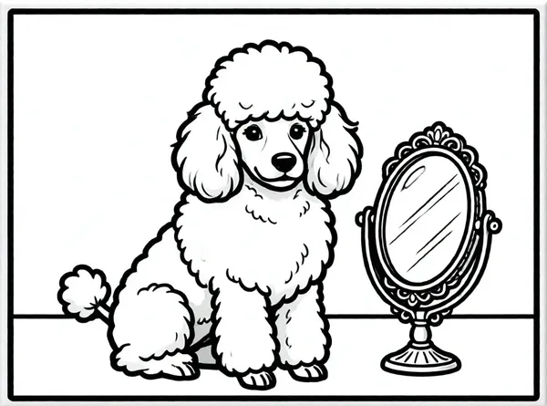 poodle con un lazo elegante
