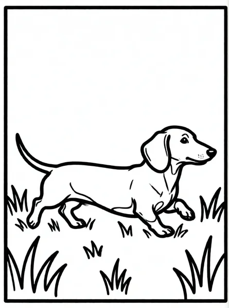 dachshund corriendo en el jardín