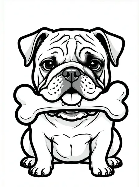 bulldog comiendo un hueso