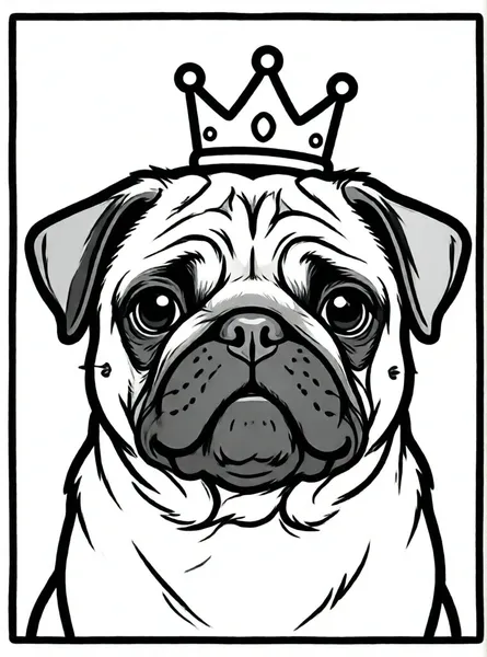 pug con una corona