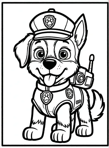 perro policía con gorra