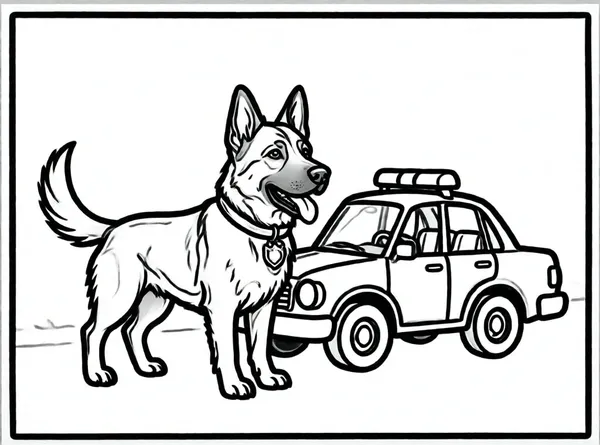 perro policía con gorra