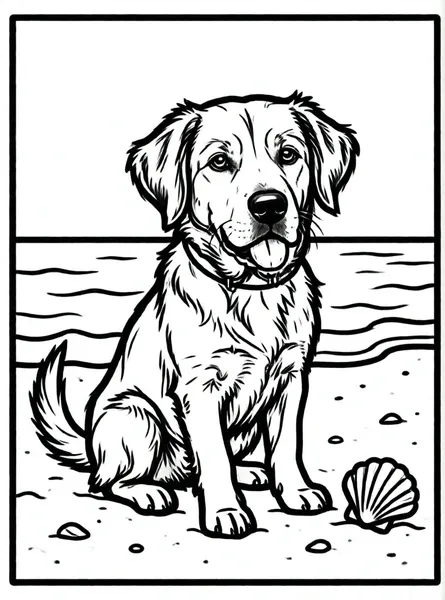 perro en la playa