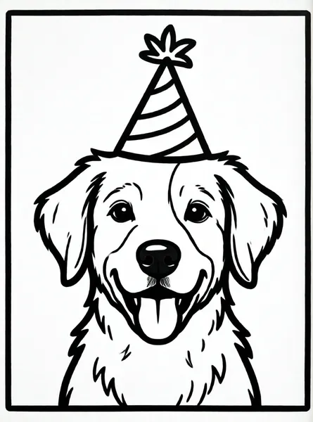 perro con sombrero de fiesta