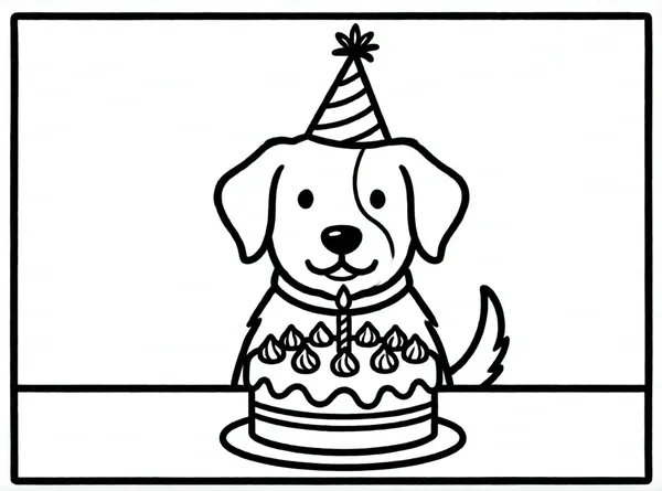 perro con sombrero de fiesta