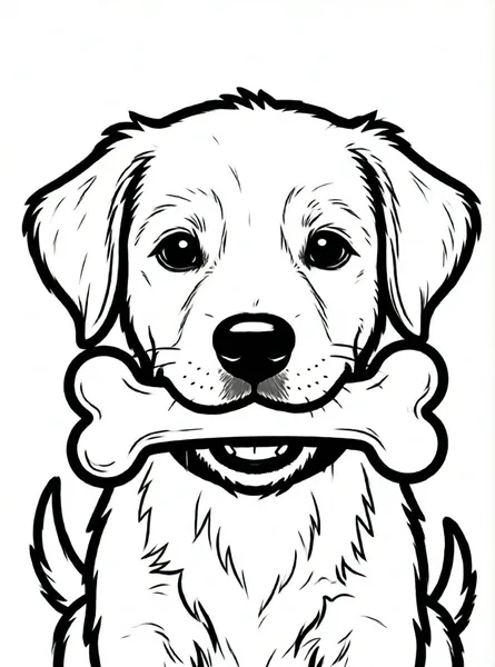 perro con hueso de juguete