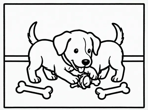 perro con hueso de juguete