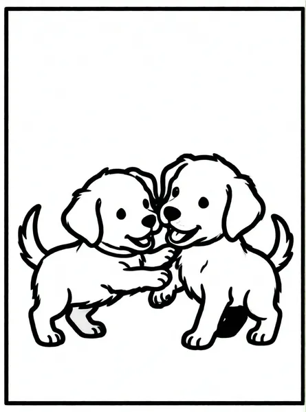 dos cachorros jugando juntos