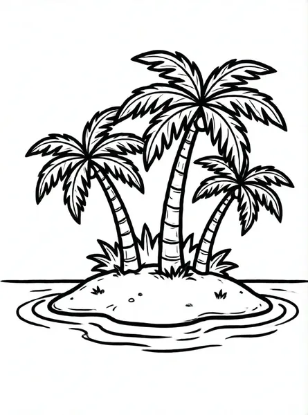 isla desierta con palmeras