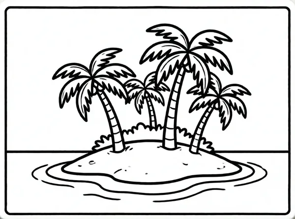 isla desierta con palmeras