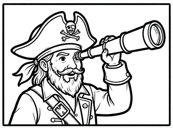 capitán con telescopio