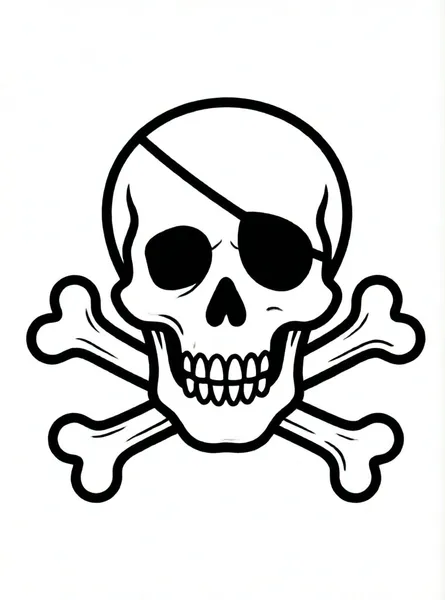 calavera pirata con huesos