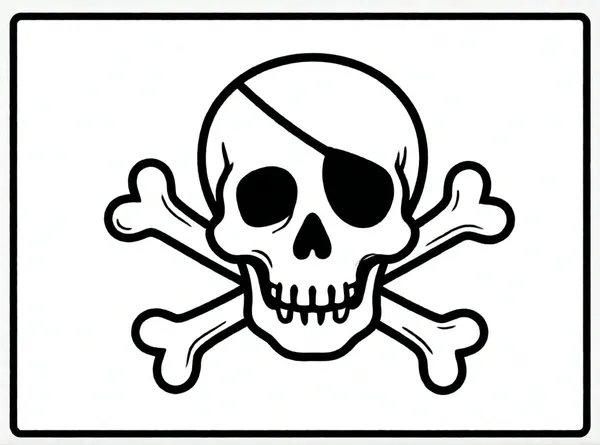 calavera pirata con huesos