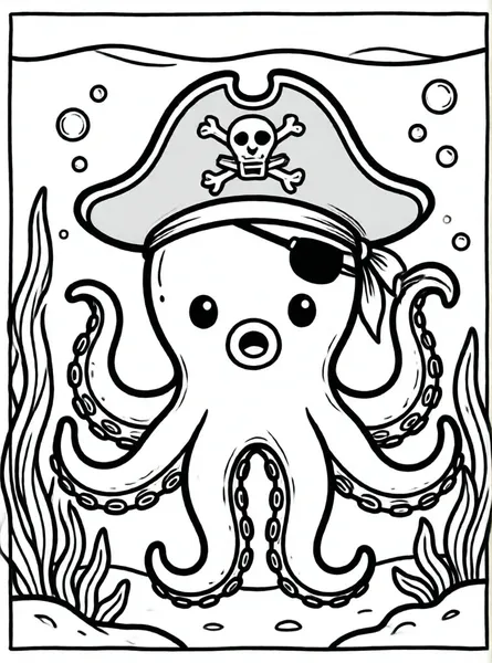 pulpo pirata divertido