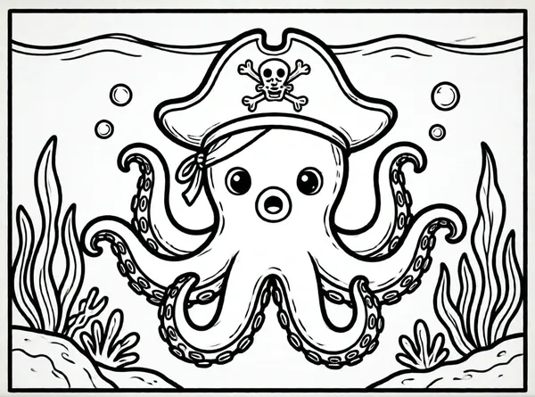 pulpo pirata divertido