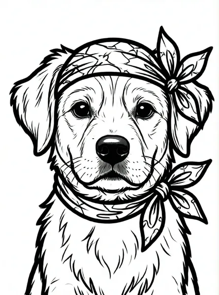 perro pirata con pañuelo