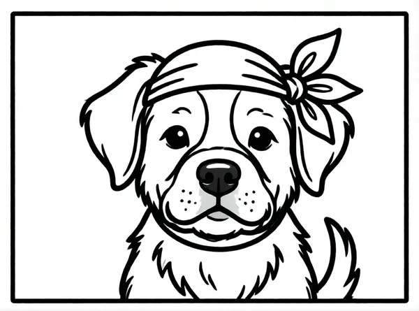 perro pirata con pañuelo