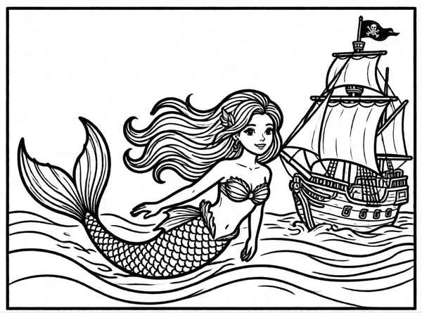 sirena y el barco pirata