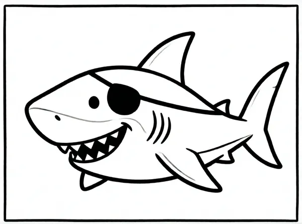 tiburón pirata con parche