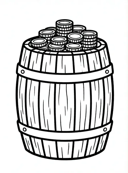 barril de monedas de oro