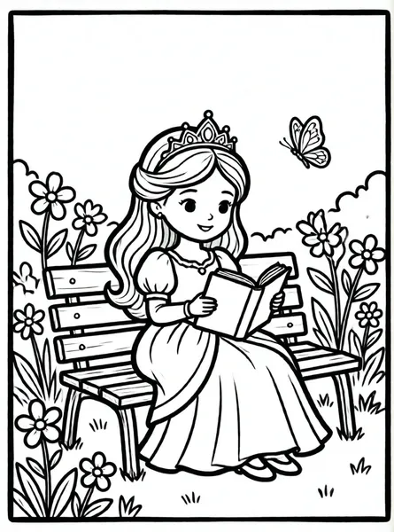 princesa leyendo en el jardín