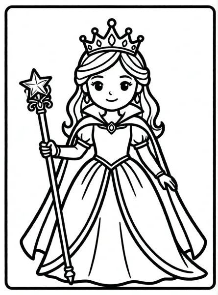 princesa con corona y capa