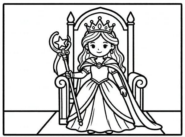princesa con corona y capa