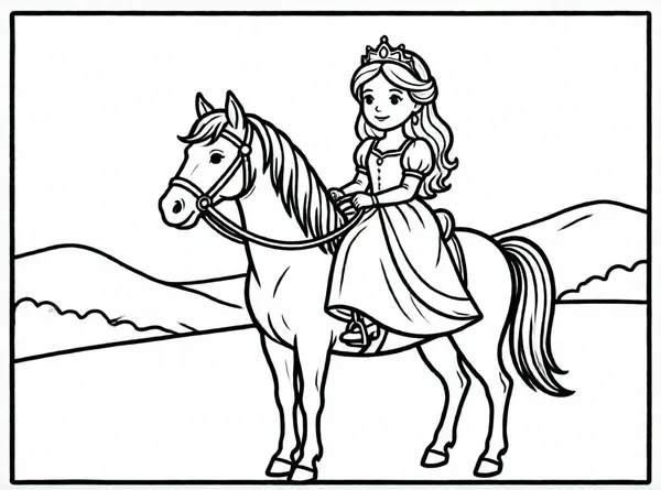 princesa montando caballo blanco