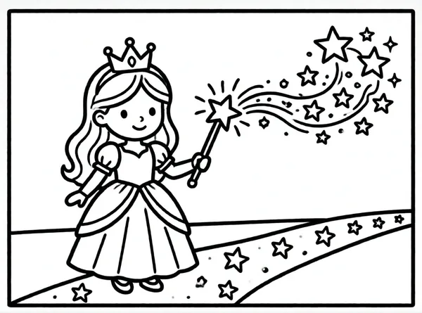 princesa con bastón mágico