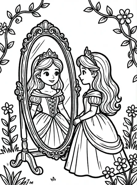princesa frente al espejo encantado