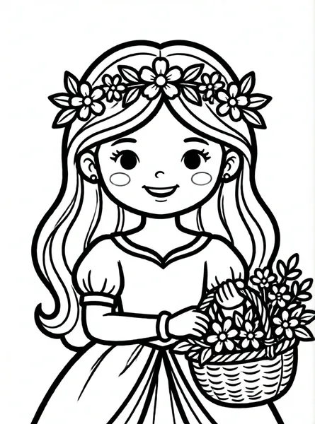 princesa con corona de flores