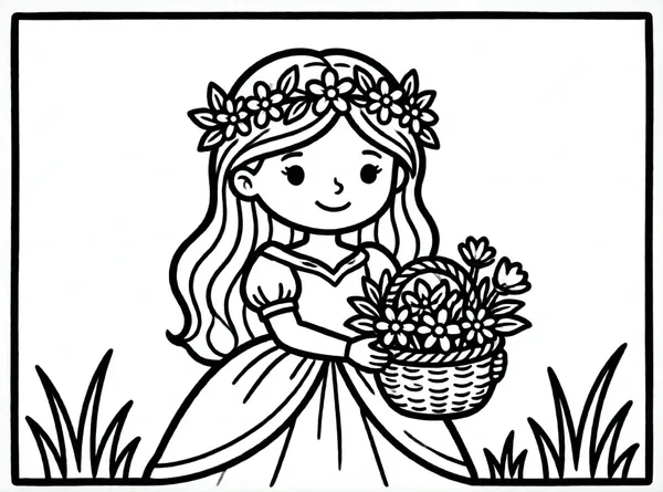 princesa con corona de flores
