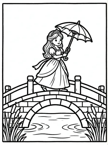 princesa caminando por el puente