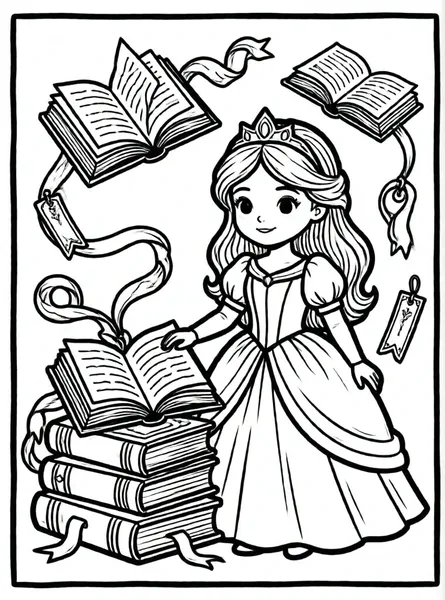 princesa en fiesta de libros