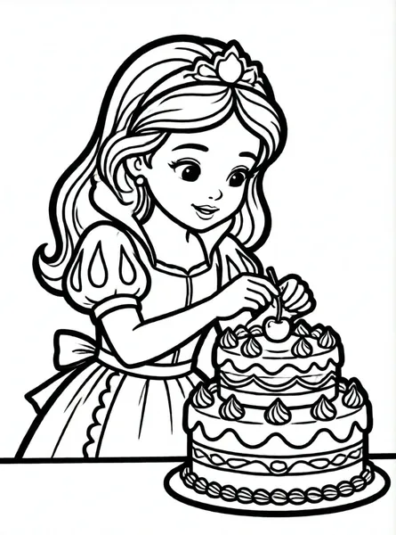 princesa decorando tartas reales