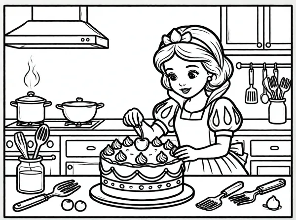 princesa decorando tartas reales