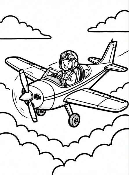 piloto volando avión sobre nubes
