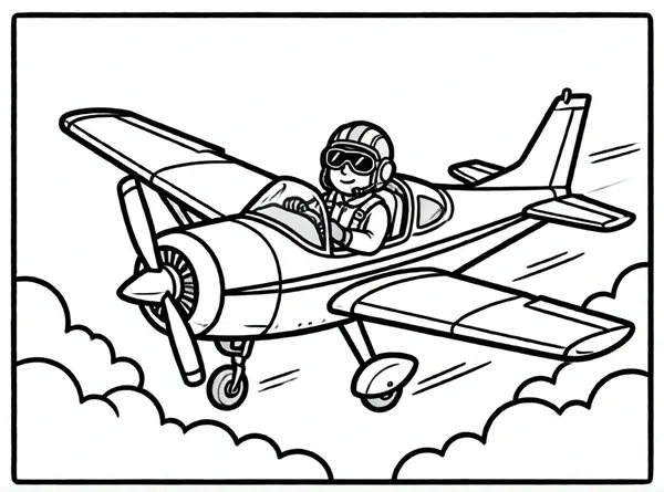 piloto volando avión sobre nubes